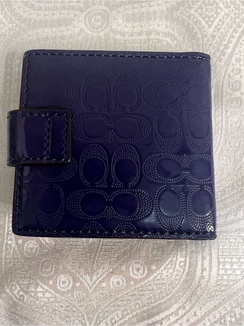 Coach Purple Crossgrain Leather Foldable Double Sided Mirror #Y2K, TravelMirror - Picture 3 of 5